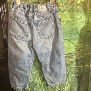 Zara Kids Faded 5 pocket distressed Blue Jeans with adjustable elastic straps